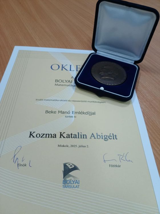 Beke Manó Emlékdíj kollégánknak!