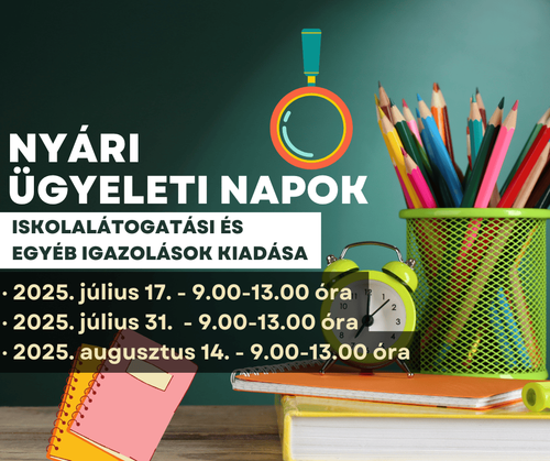 Nyári ügyeleti napok